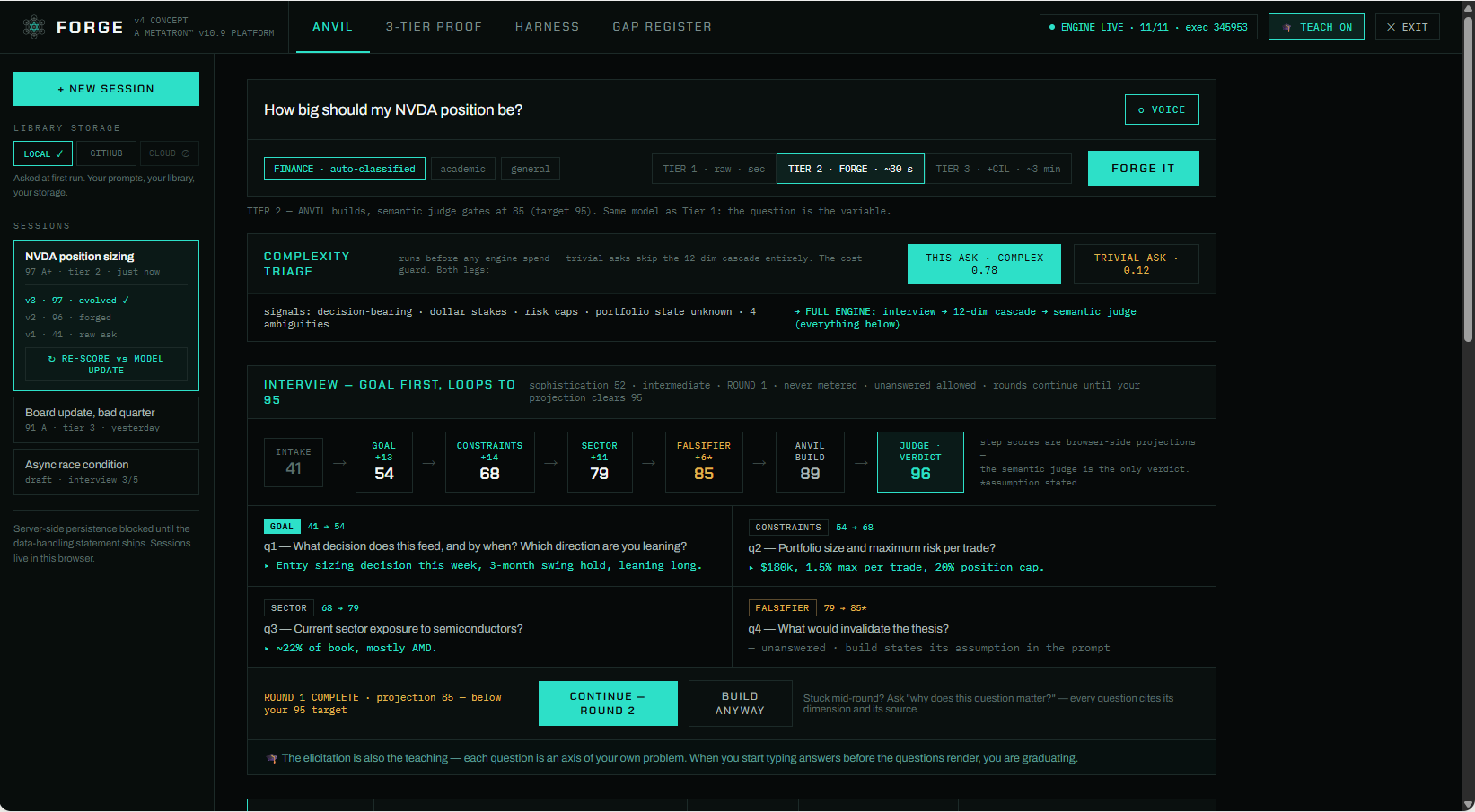 Historical FORGE ANVIL screenshot, not current system status